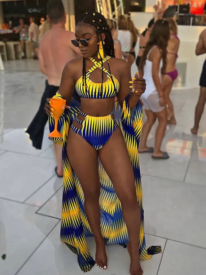 Three Pieces Beach Bikini Swimwear Suit