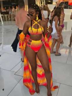 Three Pieces Beach Bikini Swimwear Suit