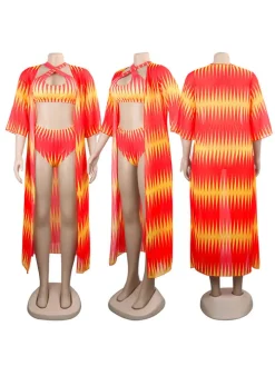 Three Pieces Beach Bikini Swimwear Suit