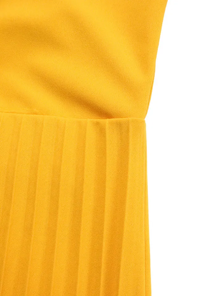 Tie Waist Pleated Midi Dress