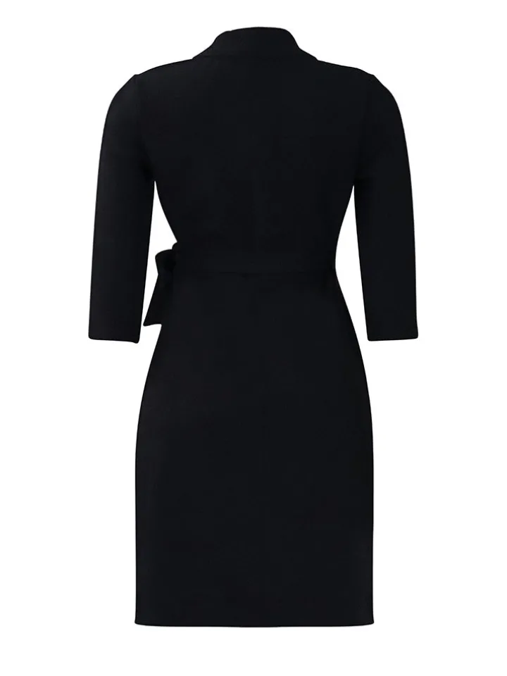 Tie Waist Pleated Midi Dress