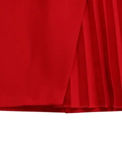 Tie Waist Pleated Midi Dress