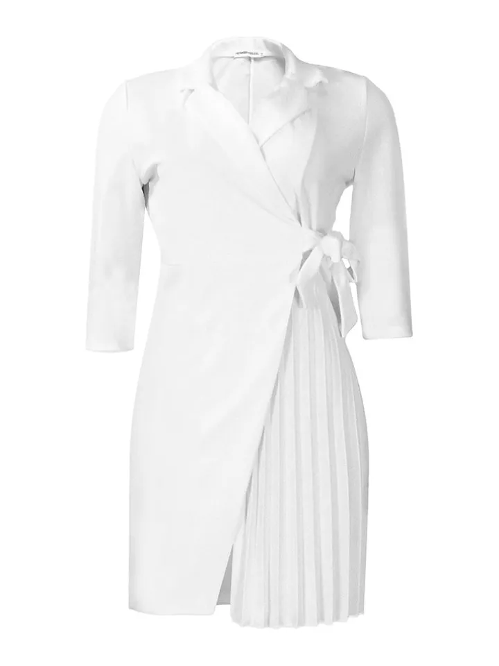 Tie Waist Pleated Midi Dress