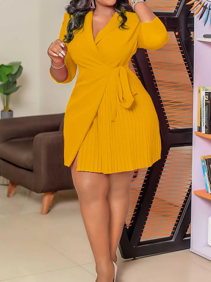 Tie Waist Pleated Midi Dress