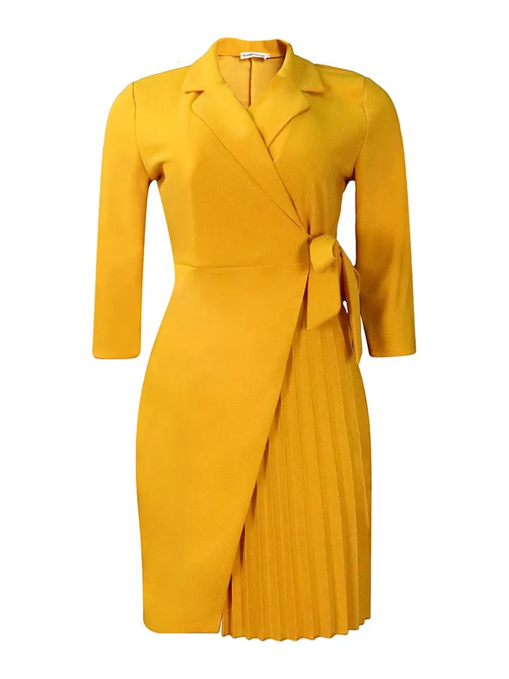 Tie Waist Pleated Midi Dress