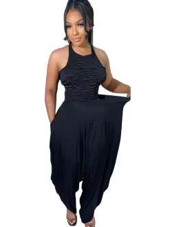 Two Piece Backless Crop Top Bloomers