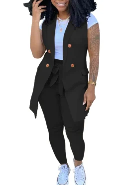 Two Piece Blazer Jacket Long Pant