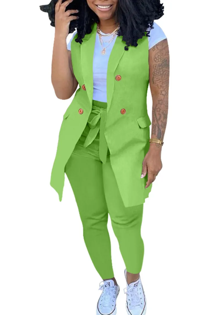 Two Piece Blazer Jacket Long Pant