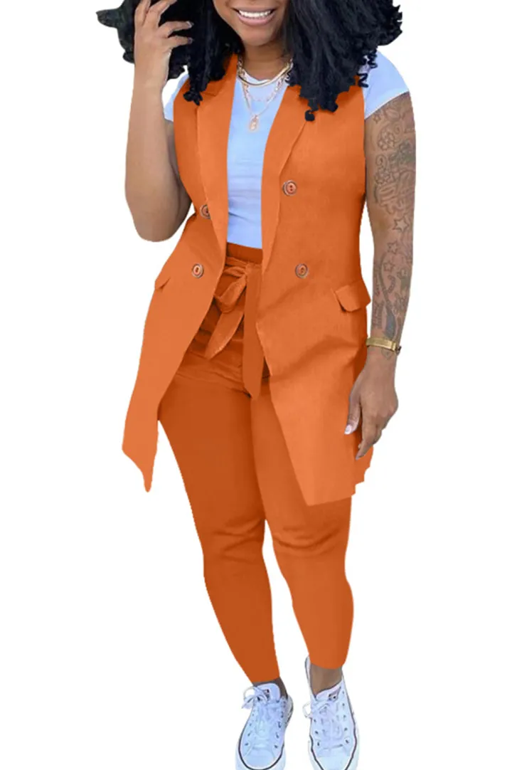 Two Piece Blazer Jacket Long Pant