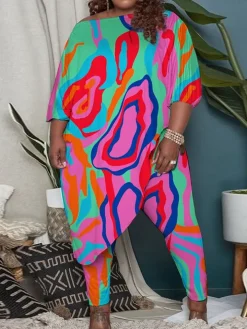 Two Piece Bracelet Sleeve Top Bodycon Pants