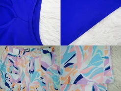 Two Piece Crop Top Floral Print Long Pants