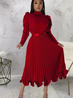 Two Piece Crop Top Pleated Maxi Skirts