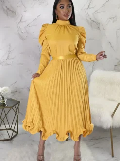 Two Piece Crop Top Pleated Maxi Skirts