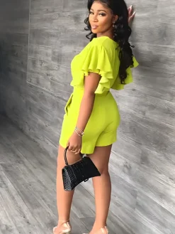 Two Piece Crop Top shorts Set