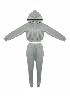Two Piece Fleece Lined Hoodie Sweatshirt Pants Set