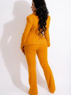 Two Piece Lapel Blazer Long Pants