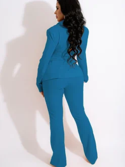Two Piece Lapel Blazer Long Pants
