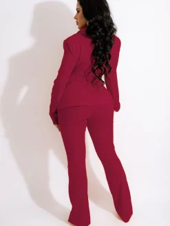 Two Piece Lapel Blazer Long Pants