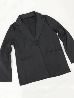 Two Piece Long Sleeve Blazer Shorts Pant Set