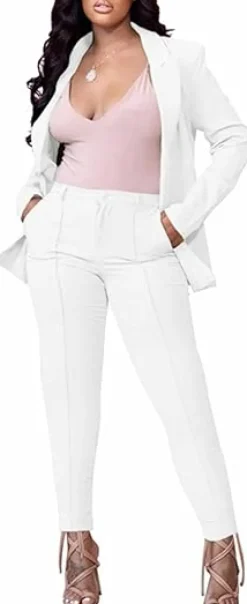 Two Piece Long Sleeve Blazer Pants Set