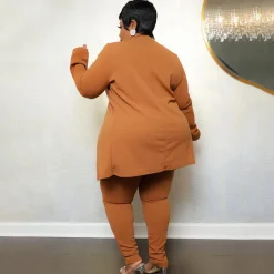 Two Piece Long Sleeve Jacket Bodycon Pants