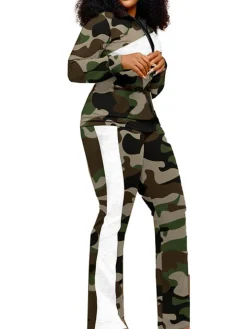 Two Piece Long Sleeve Printed Jacket Pants