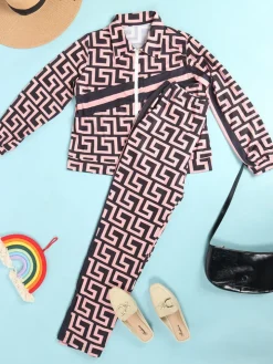 Two Piece Long Sleeve Printed Jacket Pants