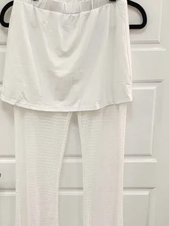 Two Piece Mesh Lace Tube Top Pants Sets