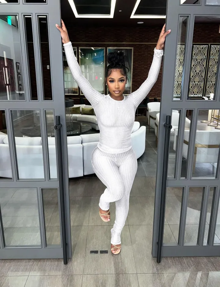 Two Piece Mesh Long Sleeve Crop Top Pants