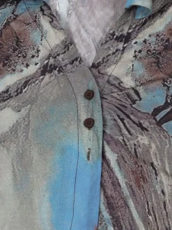 Two Piece Mesh Print Shirt Pants Set