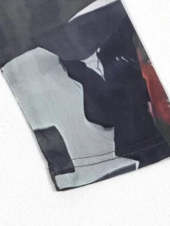 Two Piece Mesh Print Shirt Pants Set