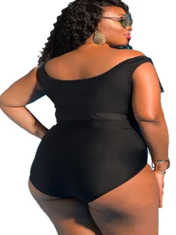 Two Piece Off Shoulder Print Swimsuit