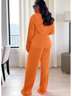 Two Piece Pleated Long Sleeve u0026 Long Pants