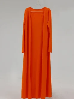 Two Piece Plus Size Solid Color Tube Dress Cardigan Set