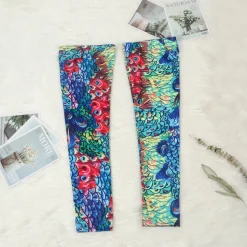 Two Piece Print Jacket High Footless Stockings Set