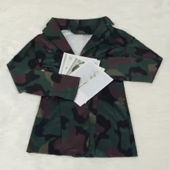 Two Piece Print Jacket High Footless Stockings Set