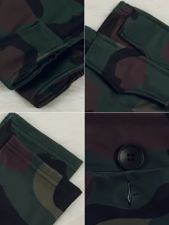 Two Piece Print Jacket High Footless Stockings Set