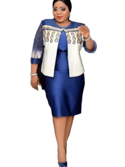 Two Piece Printed Cardigan u0026 Midi Dress