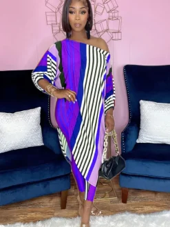 Two Piece Printed Irregular Top Skinny Long Pants