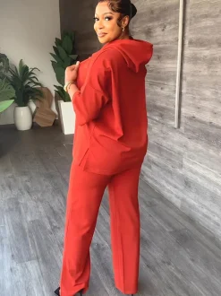 Two Piece Short Sleeve Hoodies Split Pants