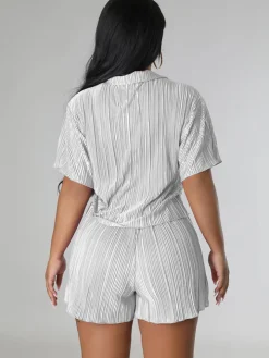 Two Piece Short Sleeve Shirts Shorts