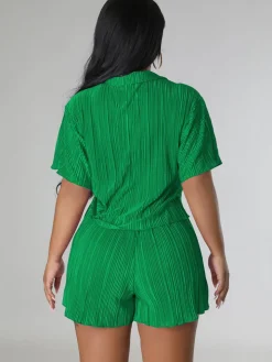 Two Piece Short Sleeve Shirts Shorts