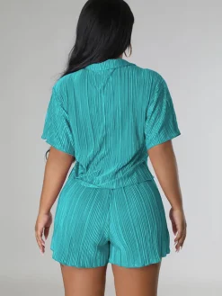 Two Piece Short Sleeve Shirts Shorts