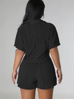 Two Piece Short Sleeve Shirts Shorts