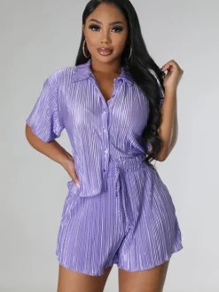 Two Piece Short Sleeve Shirts Shorts