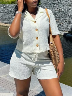 Two Piece Short Sleeve Shirt and Shorts
