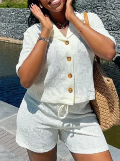 Two Piece Short Sleeve Shirt and Shorts