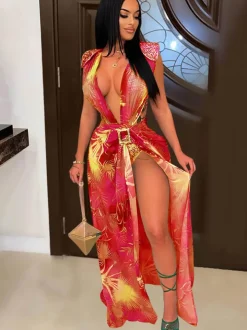 Two Piece Sleeveless Swimsuit Bikini Cover Up