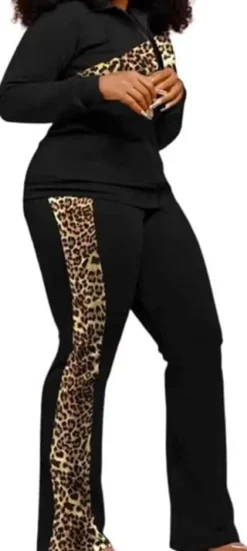 Two Piece Zipper Up Top Long Pants