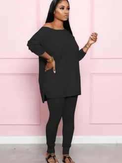 Two Pieces Long Sleeve Top Bodycon Pants